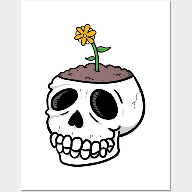 Flower skull Wall Art by DoctorBillionaire